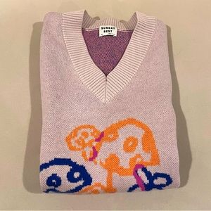 Aritzia Mushroom Sweater Vest Merino Wool Blend Lilac 2XS